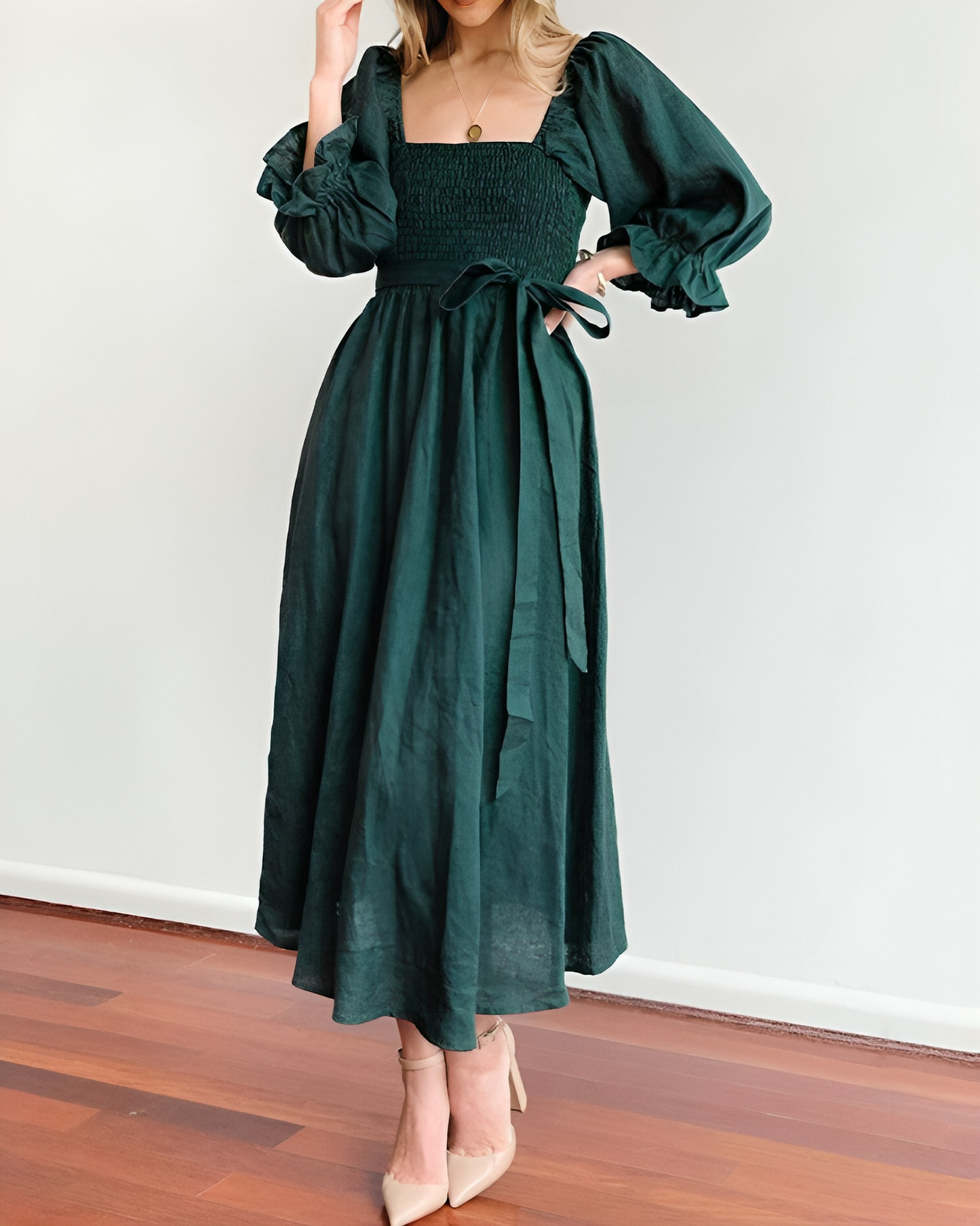 Bente™ - Französisches Kleid mit gerafften Ärmeln