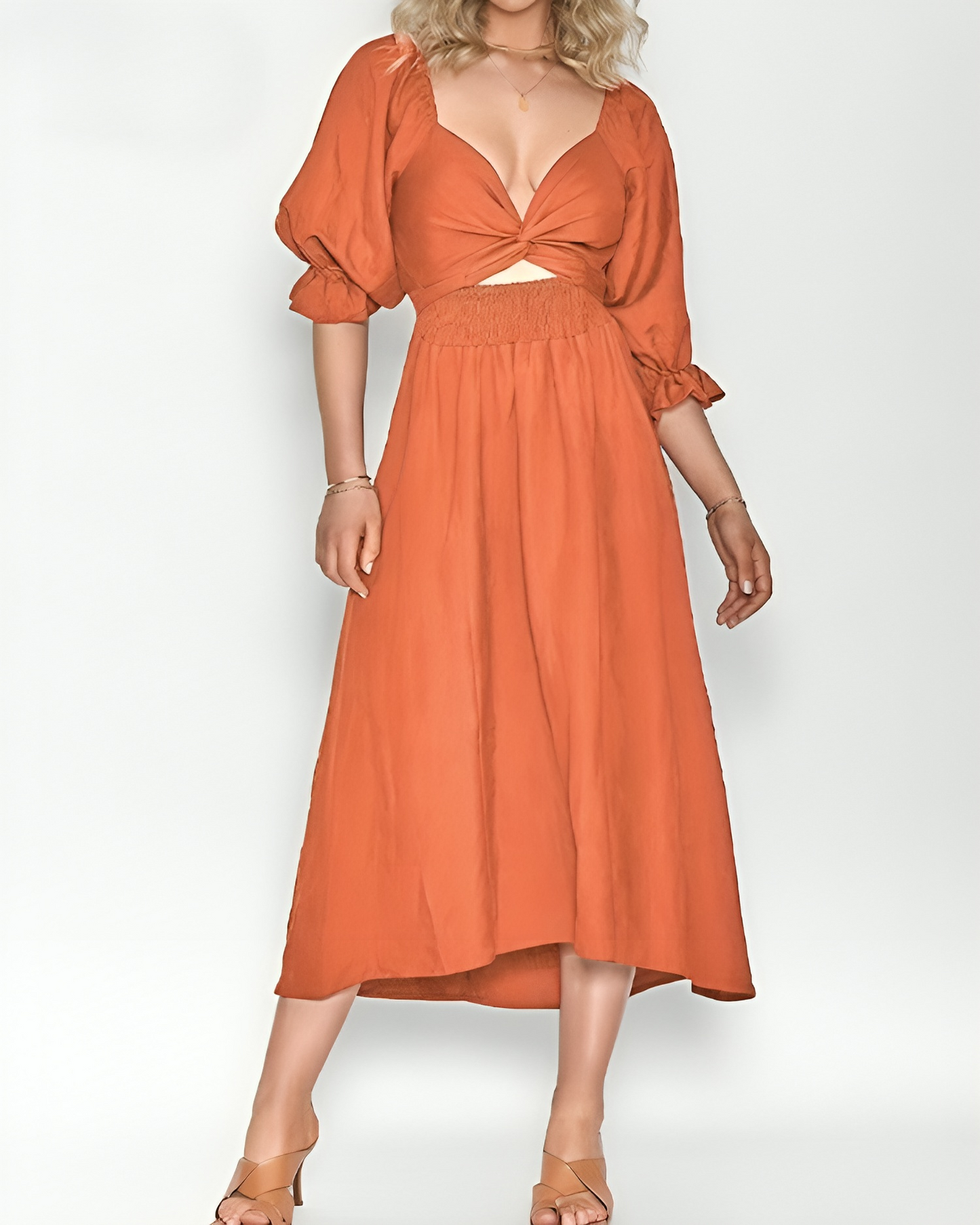 Bente™ - Französisches Kleid mit gerafften Ärmeln