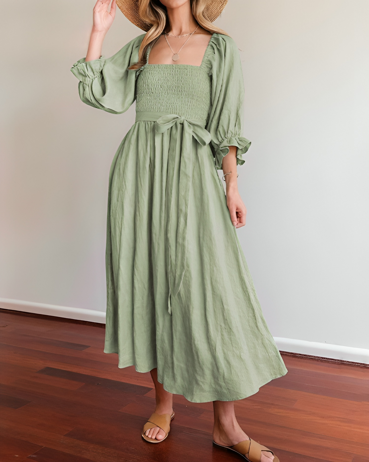 Bente™ - Französisches Kleid mit gerafften Ärmeln